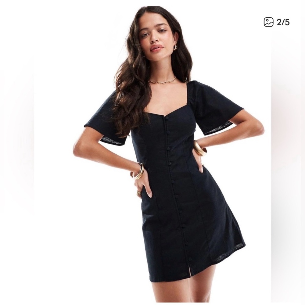 Abercrombie & Fitch Black Linen Dress